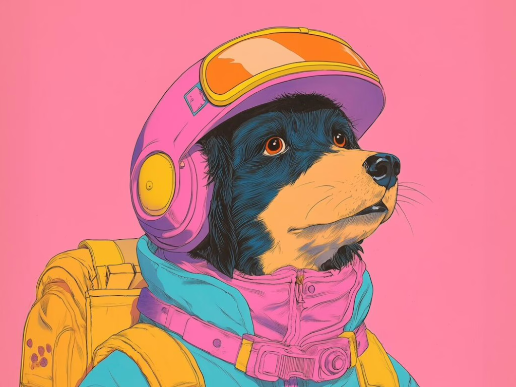 Dog in Futuristic Astronaut Suit Dog in futuristic astronaut suit representing AI-powered content adaptation across multiple formats.